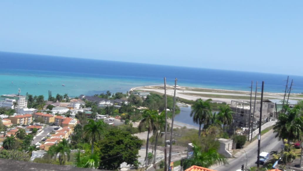 Coastal view over a Jamaican town